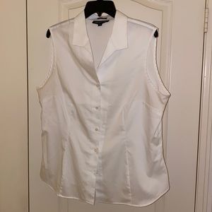 Jones of New York sleeveless blouse white XL